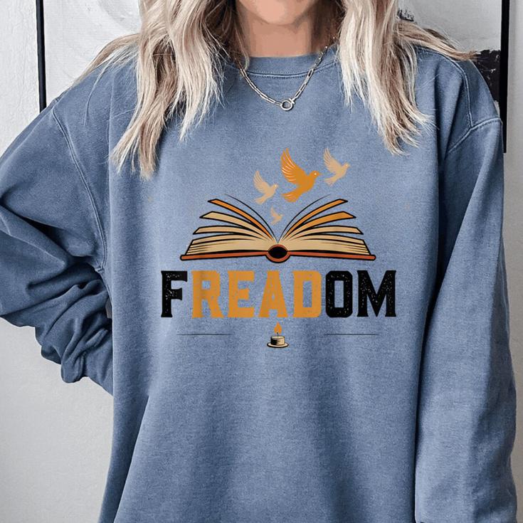 Freadom Anti Banned Books Lovers Reading Librarian Bookworm Comfort Colors Sweatshirt