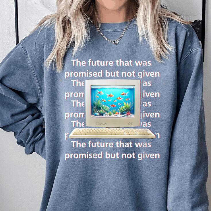 Frutiger Aero Aesthetic Tech The Future That Was Promised Comfort Colors Sweatshirt