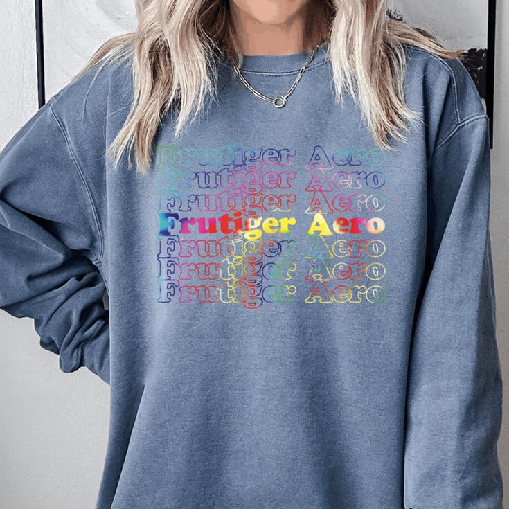 Frutiger Aero Graphic Er Tie Dye Comfort Colors Sweatshirt