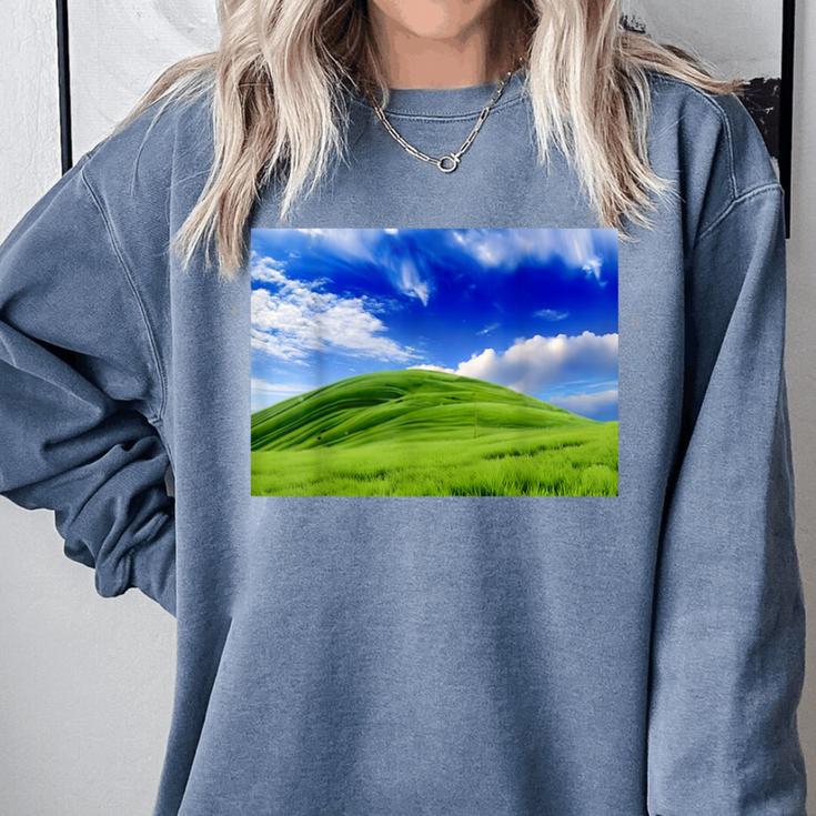 Frutiger Aero Meadow Aesthetic Y2k 2000s Ironic Nostalgic Comfort Colors Sweatshirt