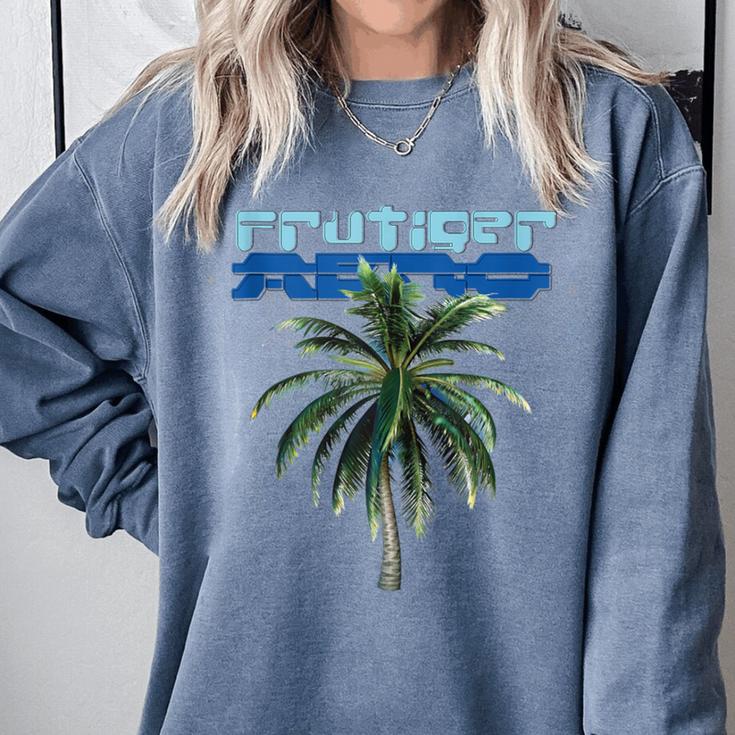 Frutiger Aero Palm Tree Y2k Aesthetic 2000s Trend Comfort Colors Sweatshirt