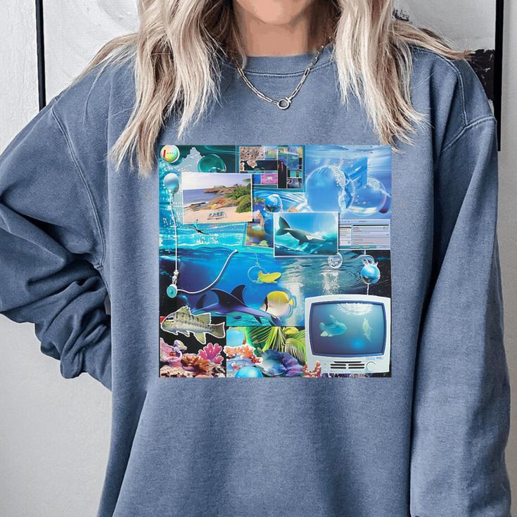 Frutiger Aero Retro Vibes Premium Tri-Blend Comfort Colors Sweatshirt
