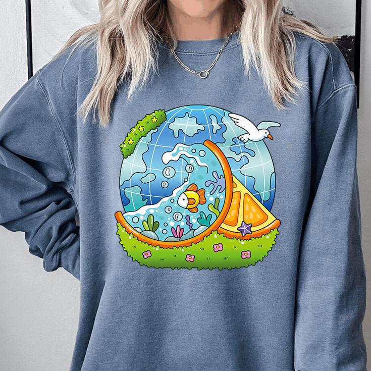 Frutiger Aero Y2K Fashion Trends Statement Piece Tech Orange Premium Comfort Colors Sweatshirt