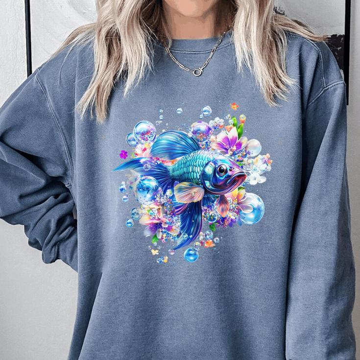 Frutiger Aero Y2K Fish Comfort Colors Sweatshirt