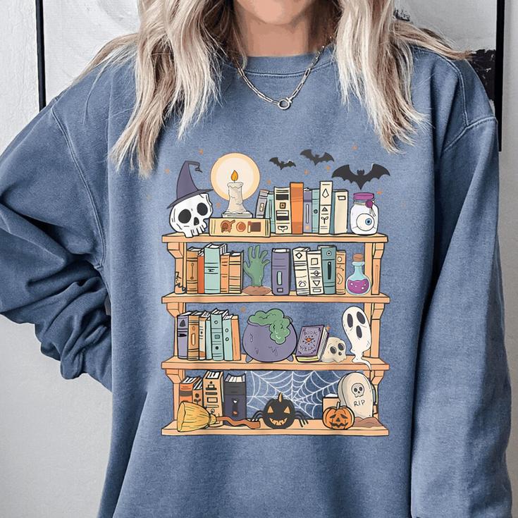 Ghost Book Reading Books Lover Teacher Happy Halloween Comfort Colors Sweatshirt Ghost Book Reading Books Lover Teacher Happy Halloween Comfort Colors Sweatshirt