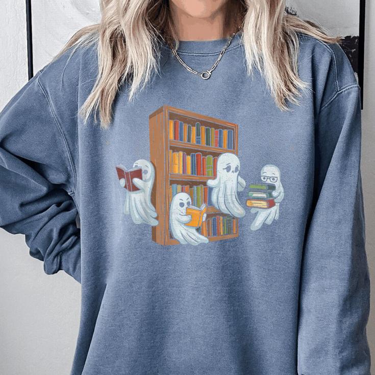 Ghosts Reading Books Teacher Halloween Librarian Book Lover Comfort Colors Sweatshirt Ghosts Reading Books Teacher Halloween Librarian Book Lover Comfort Colors Sweatshirt