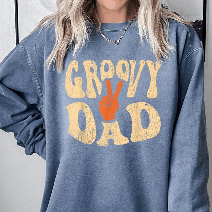 Groovy Dad 70s Aesthetic Nostalgia 1970's Retro Dad Comfort Colors Sweatshirt
