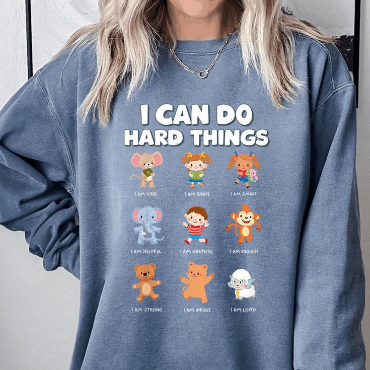 I Can Do Hard Things Children's Book Characters Comfort Colors Sweatshirt I Can Do Hard Things Children's Book Characters Comfort Colors Sweatshirt