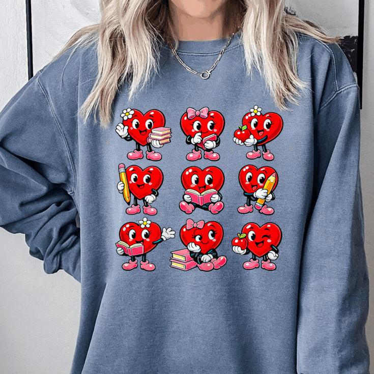 Heart Reading Books Valentine’s Day Girl And Boy Book Lovers Comfort Colors Sweatshirt Heart Reading Books Valentine’s Day Girl And Boy Book Lovers Comfort Colors Sweatshirt