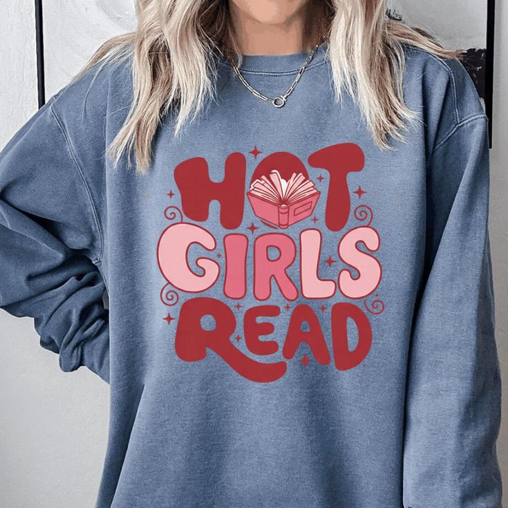Hot Girls Read Book Lover Feminist Reader Premium Tri-Blend Comfort Colors Sweatshirt Hot Girls Read Book Lover Feminist Reader Premium Tri-Blend Comfort Colors Sweatshirt