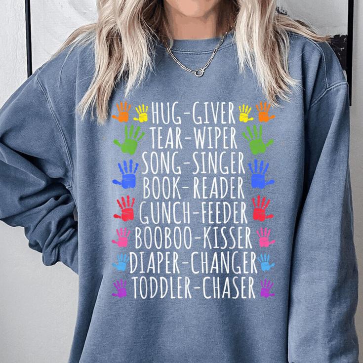 Hug Giver Book Reader Diaper Changer Daycare Teacher Comfort Colors Sweatshirt Hug Giver Book Reader Diaper Changer Daycare Teacher Comfort Colors Sweatshirt