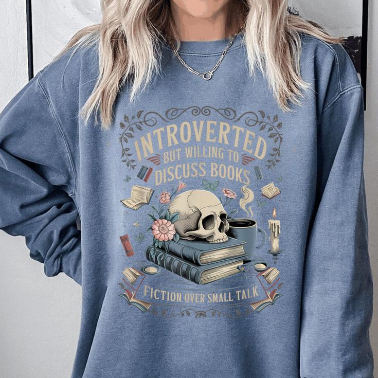 Introverted But Willing To Discuss Books Club Cozy Aesthetic Comfort Colors Sweatshirt Introverted But Willing To Discuss Books Club Cozy Aesthetic Comfort Colors Sweatshirt