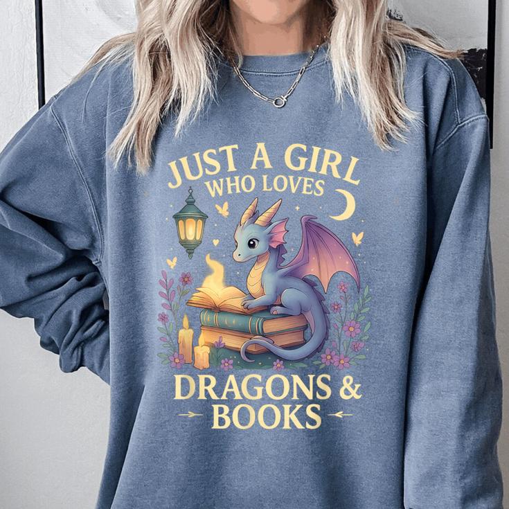 Just a Girl Who Loves Cute Dragons And Books Comfort Colors Sweatshirt Just a Girl Who Loves Cute Dragons And Books Comfort Colors Sweatshirt