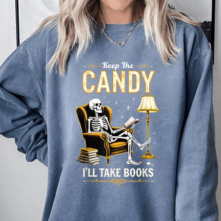Keep The Candy I'Ll Take Books Halloween Comfort Colors Sweatshirt
