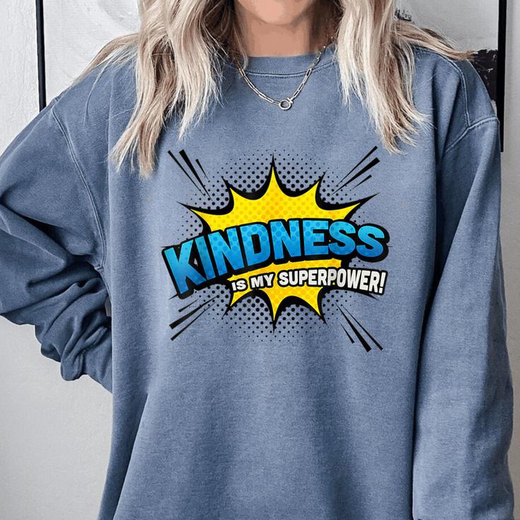 Kindness Is My Superpower Retro Comic Book T-Shirt Comfort Colors Sweatshirt
