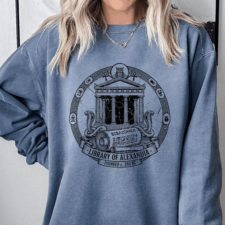 Library Of Alexandria Ancient Book Lover Librarian Books Comfort Colors Sweatshirt Library Of Alexandria Ancient Book Lover Librarian Books Comfort Colors Sweatshirt