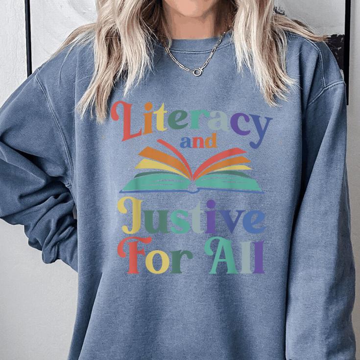 Literacy Justice For All Stop Book Banning Protect Librarian Comfort Colors Sweatshirt