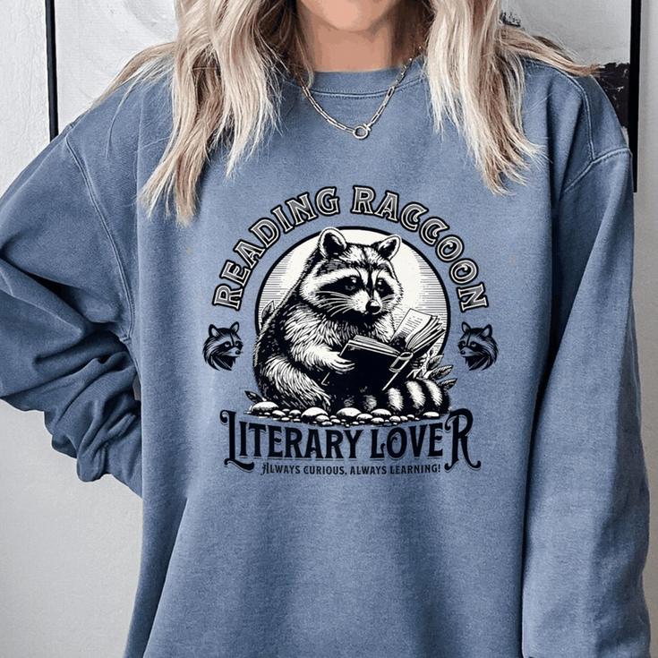 Literary Lover Reading Raccoon Books Premium Comfort Colors Sweatshirt Literary Lover Reading Raccoon Books Premium Comfort Colors Sweatshirt