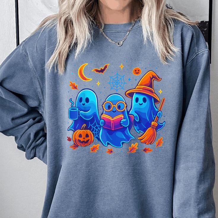 Little Ghost Coffee Tee Spooky Season Ghost Reading Book Comfort Colors Sweatshirt Little Ghost Coffee Tee Spooky Season Ghost Reading Book Comfort Colors Sweatshirt
