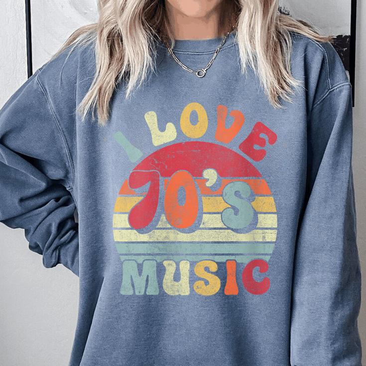 I Love 70's Music Retro Style Nostalgia Cassette 1970s Party Comfort Colors Sweatshirt