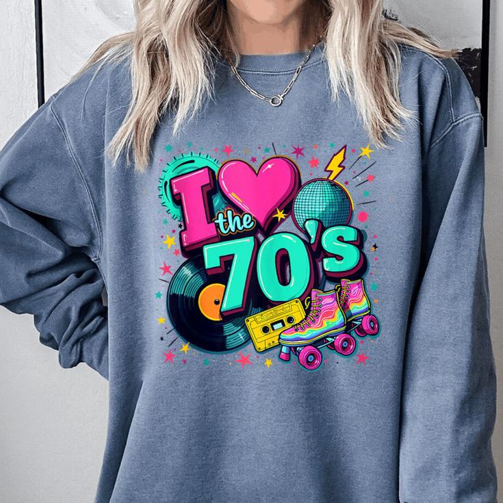 I Love The 70s Retro Cassette Roller Vinyl Disco Nostalgia Comfort Colors Sweatshirt I Love The 70s Retro Cassette Roller Vinyl Disco Nostalgia Comfort Colors Sweatshirt