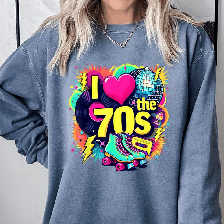 I Love The 70s Retro Cassette Roller Vinyl Nostalgia Vibes Comfort Colors Sweatshirt I Love The 70s Retro Cassette Roller Vinyl Nostalgia Vibes Comfort Colors Sweatshirt