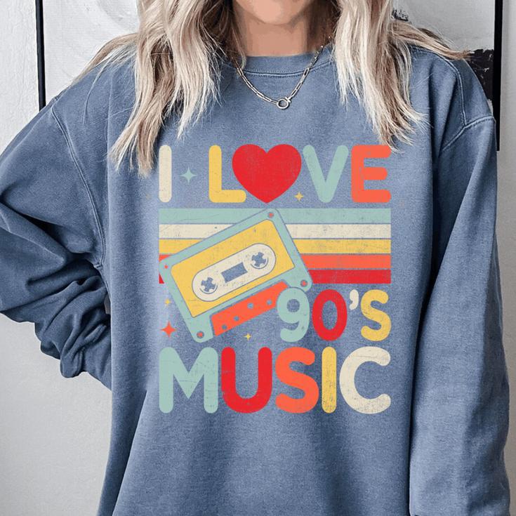 I Love 90's Music Retro Style Nostalgia Cassette 1990s Party Premium Tri-Blend Comfort Colors Sweatshirt
