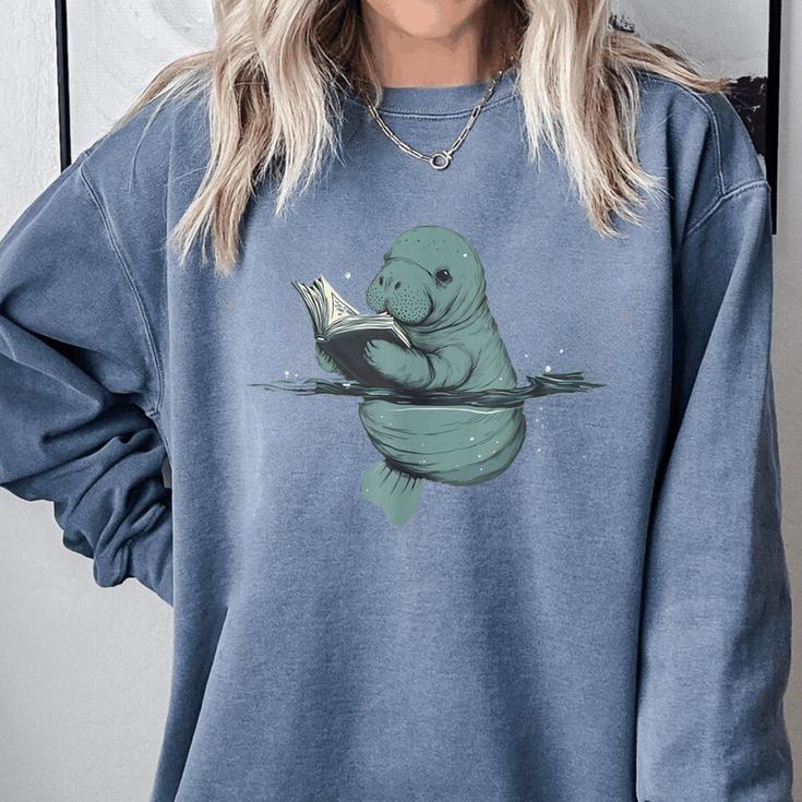 Manatee Reading Book Bookworm Manatees Ocean Animal Lover Comfort Colors Sweatshirt Manatee Reading Book Bookworm Manatees Ocean Animal Lover Comfort Colors Sweatshirt