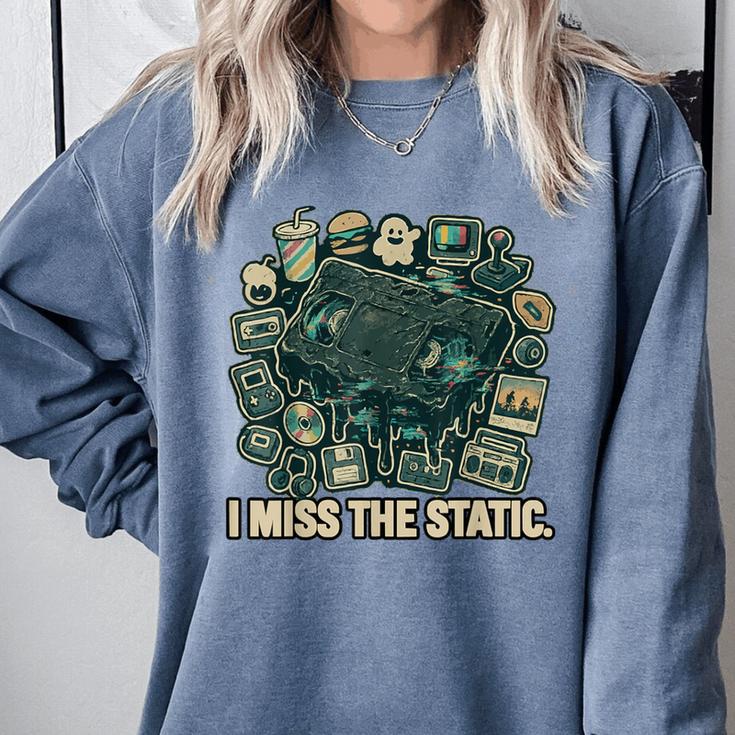 I Miss The Static Retro VHS Nostalgia Art Comfort Colors Sweatshirt