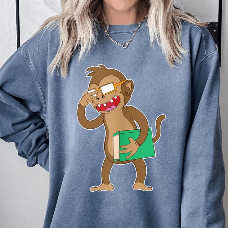 Monkey With a Book Comfort Colors Sweatshirt