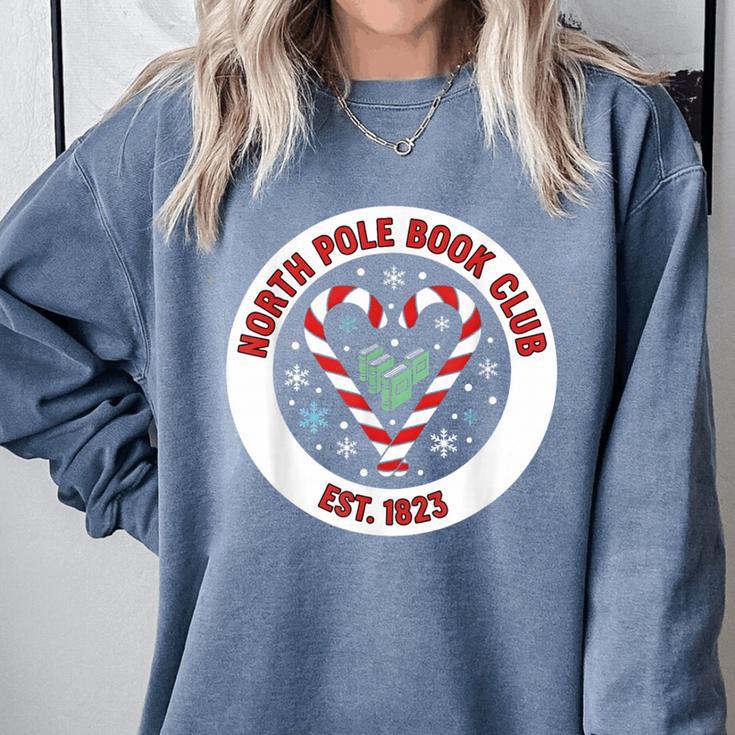 North Pole Book Club Shirt Candy Cane Christmas Comfort Colors Sweatshirt North Pole Book Club Shirt Candy Cane Christmas Comfort Colors Sweatshirt