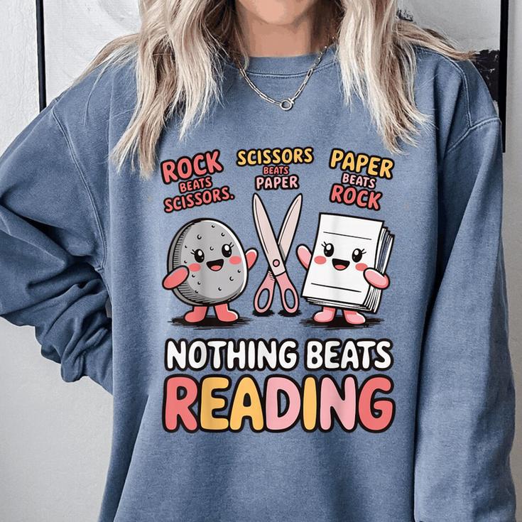 Nothing Goes Beyond Reading Rock Paper Scissors Book Comfort Colors Sweatshirt Nothing Goes Beyond Reading Rock Paper Scissors Book Comfort Colors Sweatshirt