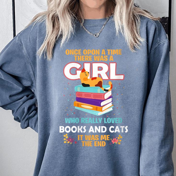 Once Upon A Time There Was A Girl Who Loves Books And Cats Comfort Colors Sweatshirt Once Upon A Time There Was A Girl Who Loves Books And Cats Comfort Colors Sweatshirt