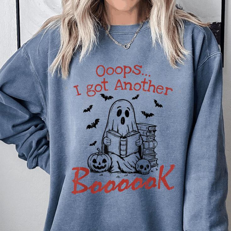 Oops I Got Another Book Boo Ghost Read Book Comfort Colors Sweatshirt