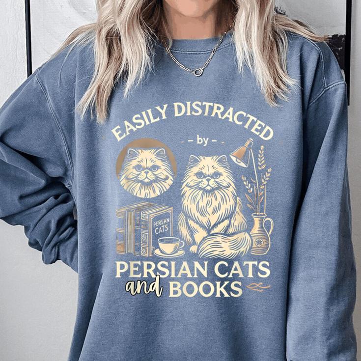 Persian Cat Persian Cats Persian Cats And Books For Men Women Kids Comfort Colors Sweatshirt Persian Cat Persian Cats Persian Cats And Books For Men Women Kids Comfort Colors Sweatshirt