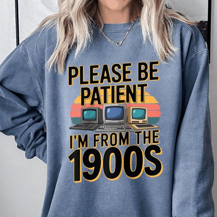 Please Be Patient I'm From The 1900s Retro Computer Raglan Baseball Tee Comfort Colors Sweatshirt