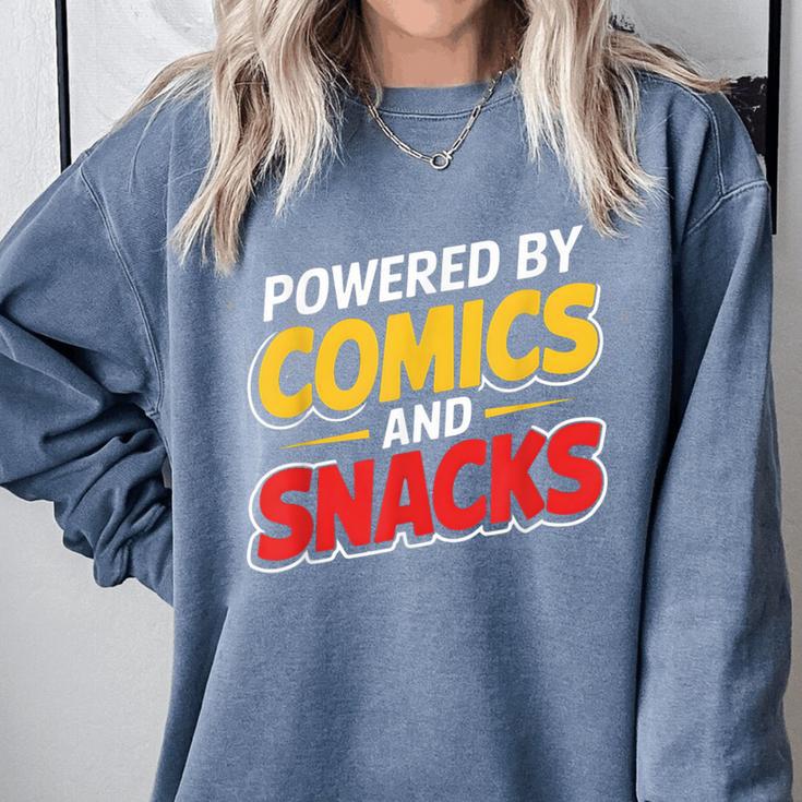 Powered By Comics And Snacks Comic Book Lover Comfort Colors Sweatshirt