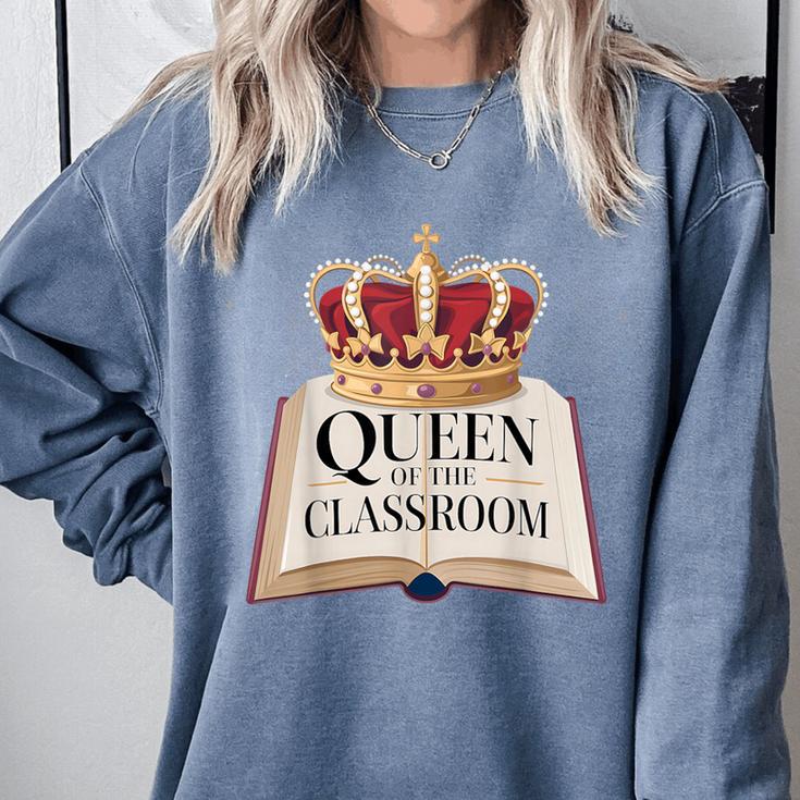 Queen Of The Classroom Appreciation Royal Crown Book Comfort Colors Sweatshirt Queen Of The Classroom Appreciation Royal Crown Book Comfort Colors Sweatshirt