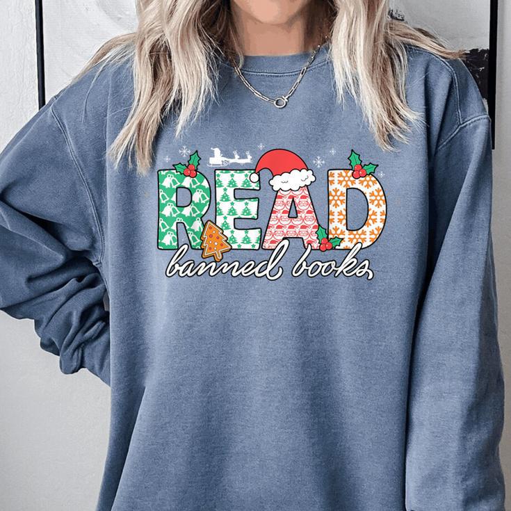 Read Banned Books Christmas Holiday Comfort Colors Sweatshirt Read Banned Books Christmas Holiday Comfort Colors Sweatshirt