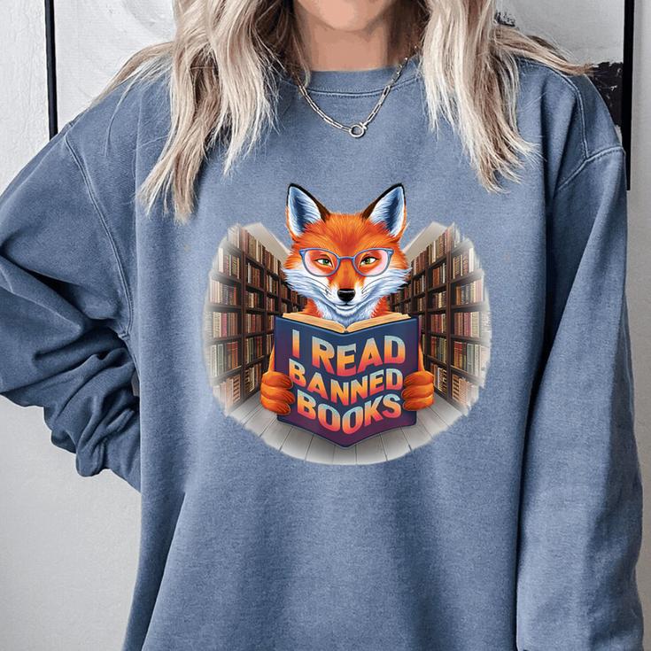 I Read Banned Books Sly Fox Reading Books Comfort Colors Sweatshirt