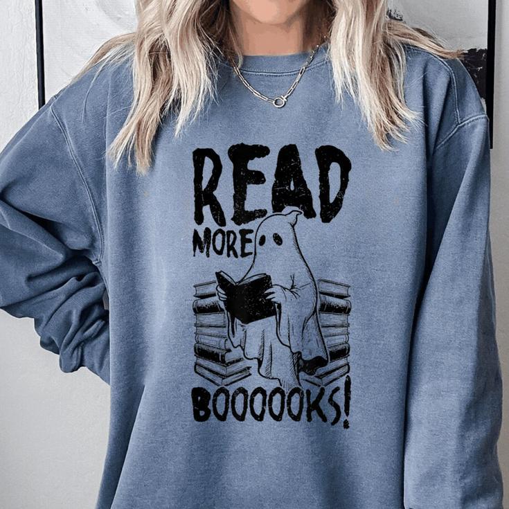 Read More Books Ghost Halloween Reading Teacher Literacy Comfort Colors Sweatshirt