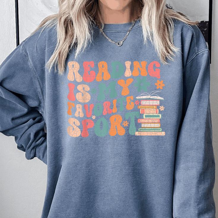 Reading Is My Favorite Sport Retro Groovy Book Lovers Comfort Colors Sweatshirt Reading Is My Favorite Sport Retro Groovy Book Lovers Comfort Colors Sweatshirt