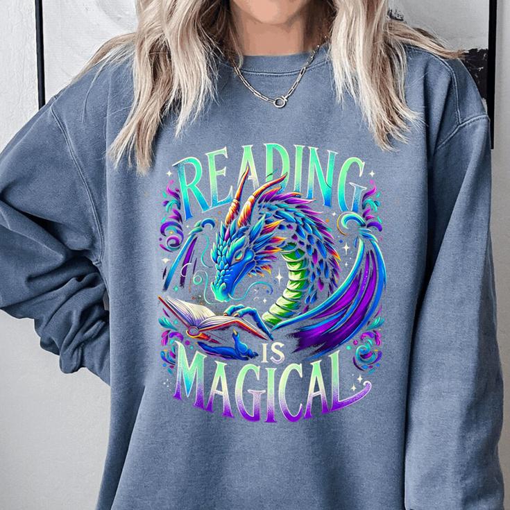 Reading Is Magical Dragon Tee Perfect For Book Lovers Kids Comfort Colors Sweatshirt Reading Is Magical Dragon Tee Perfect For Book Lovers Kids Comfort Colors Sweatshirt