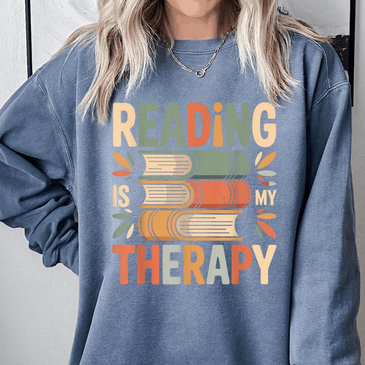 Reading Is My Therapy Book Lover Comfort Colors Sweatshirt