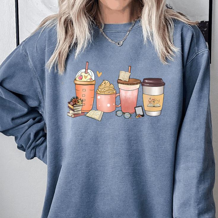 Reading Tea Coffee And Books Comfort Colors Sweatshirt Reading Tea Coffee And Books Comfort Colors Sweatshirt