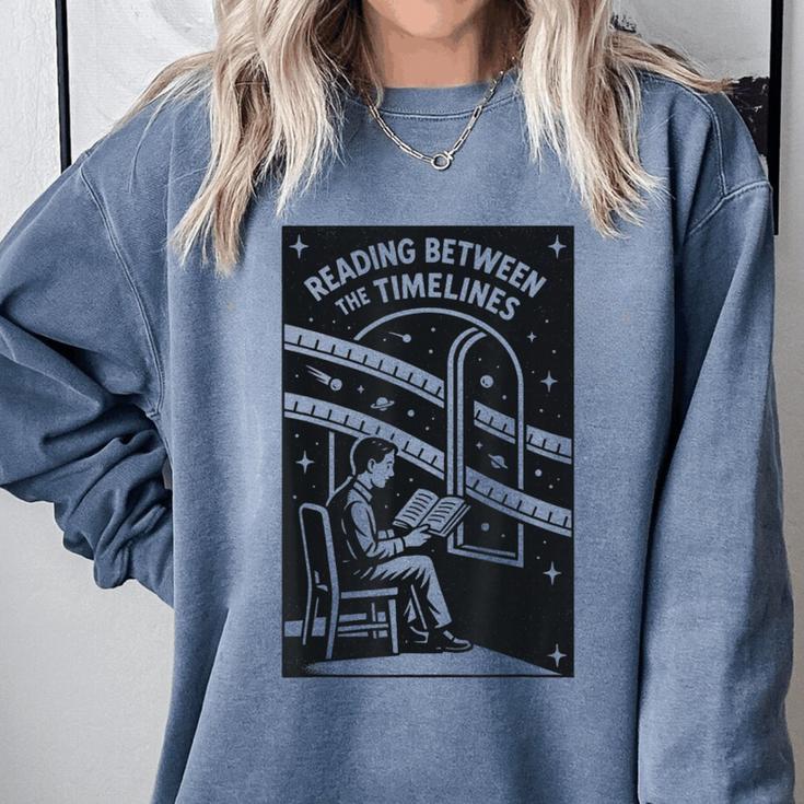 Reading Between The Timelines Time Travel Books Comfort Colors Sweatshirt