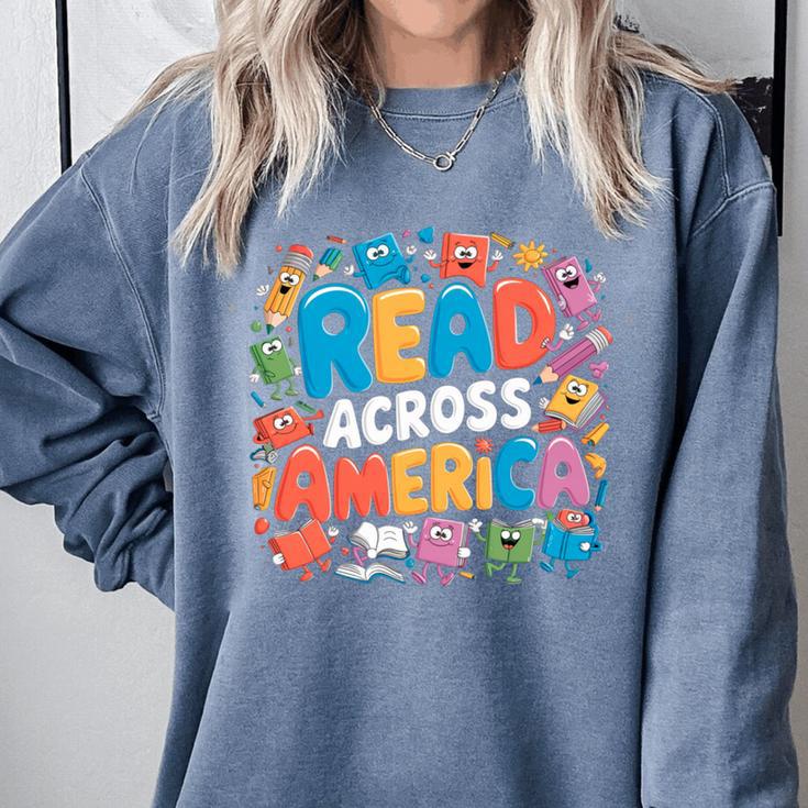 Reads Across Tee America Reading Teacher Books Reader Kids Comfort Colors Sweatshirt Reads Across Tee America Reading Teacher Books Reader Kids Comfort Colors Sweatshirt
