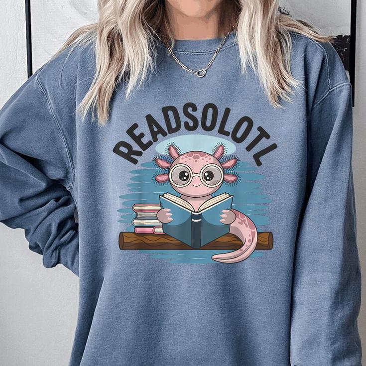 Readsolotl Book Lover Reading Axolotl Kids Reader Comfort Colors Sweatshirt
