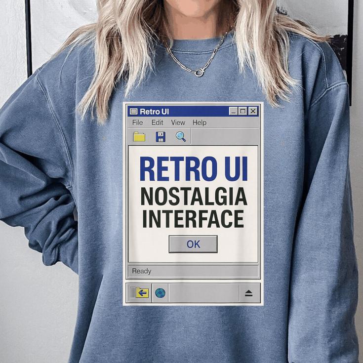Retro Computer Dialog Box 90s Desktop Interface Nostalgia Comfort Colors Sweatshirt