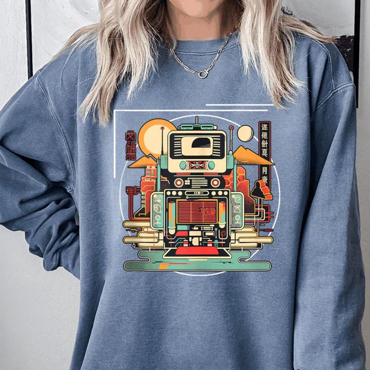 Retro Tech Stack 80s 90s Nostalgia Analog Devices Comfort Colors Sweatshirt